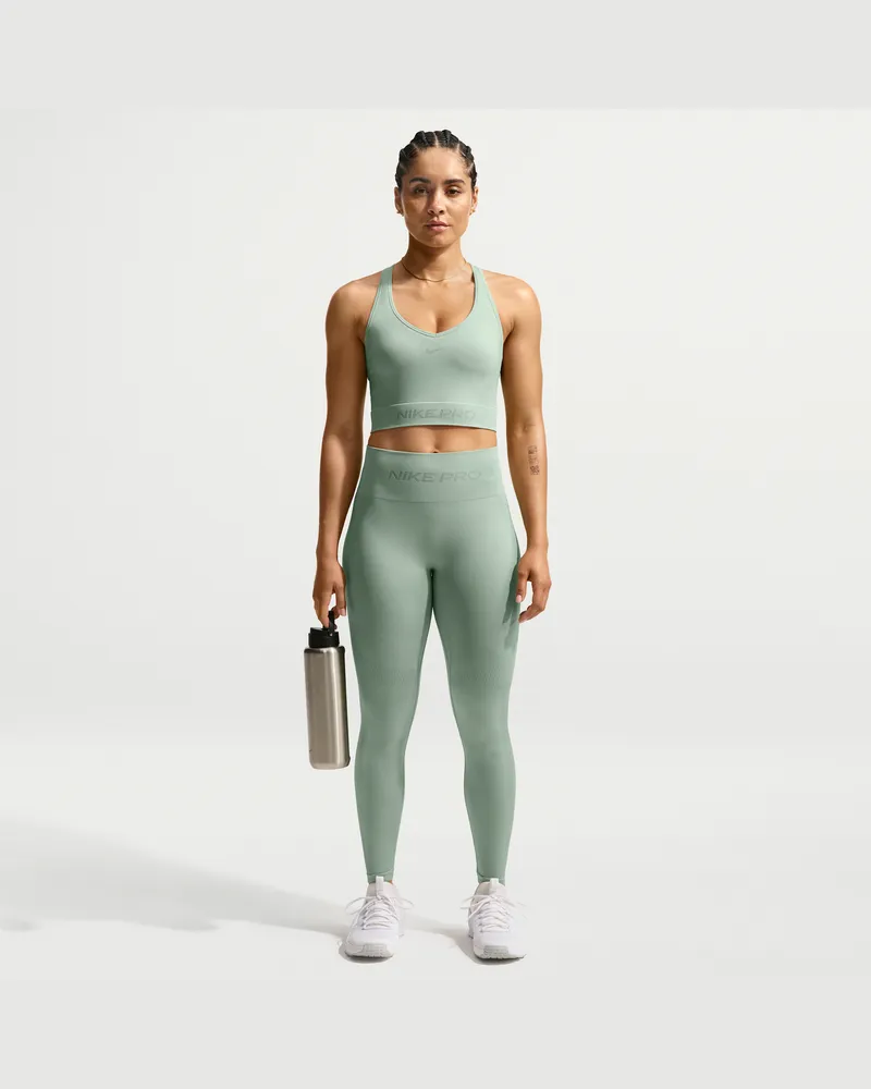 Nike Pro Seamless 7/8-Leggings mit hohem Bund (Damen) - Grün Grün