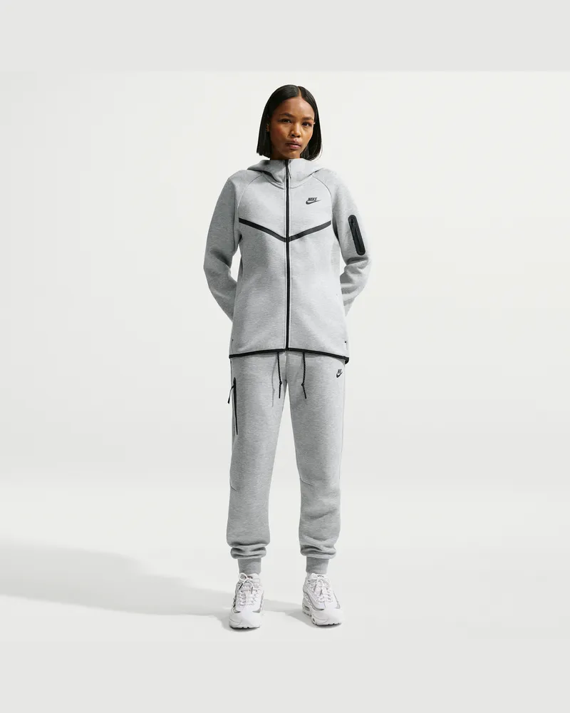 Nike Tech Fleece Jogginghose mit mittelhohem Bund für Damen - Grau Grau