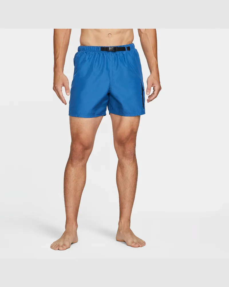 Nike verstaubare Schwimmhose mit Gürtel für Herren (ca. 12,5 cm) - Blau
