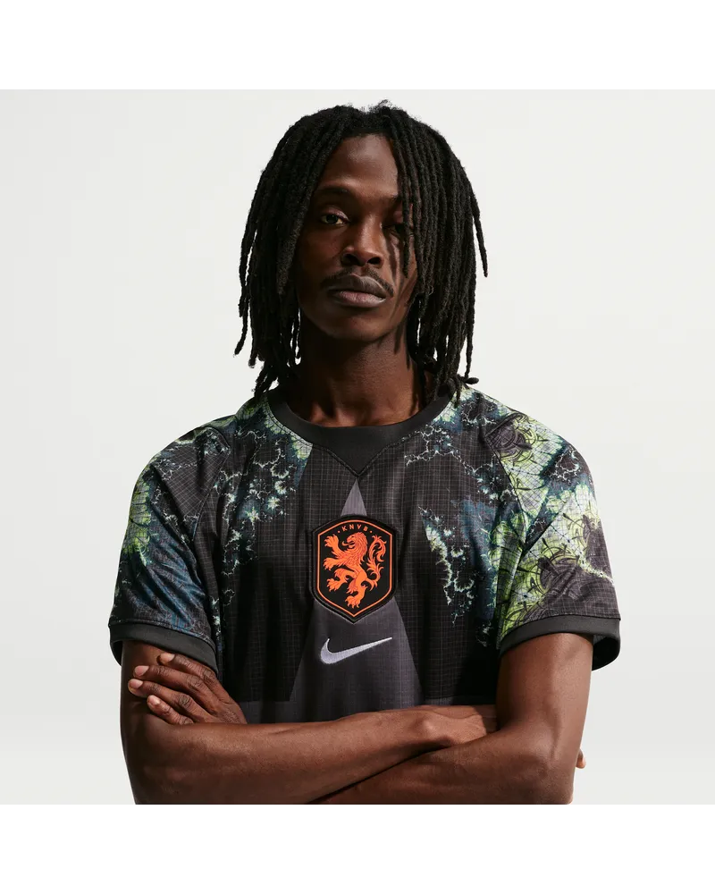 Nike Niederlande 2026 Stadion Goalkeeper  Dri-FIT Replika kurzärmliges Fußballtrikot (Herren) - Schwarz Schwarz
