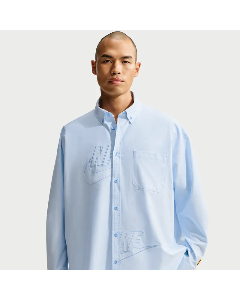 Nike Club Rules Oxford-Longsleeve-Oberteil (Herren) - Blau Blau