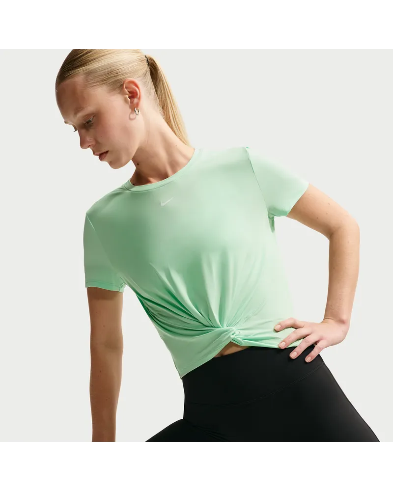 Nike One Classic Twist Kurzarmshirt mit Dri-FIT-Technologie (Damen) - Grün Grün