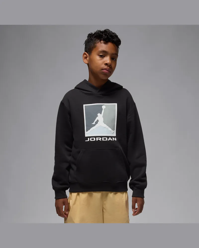 Jordan Essentials Baseline-Fleece-Kapuzenpullover (ältere Kinder) - Schwarz Schwarz