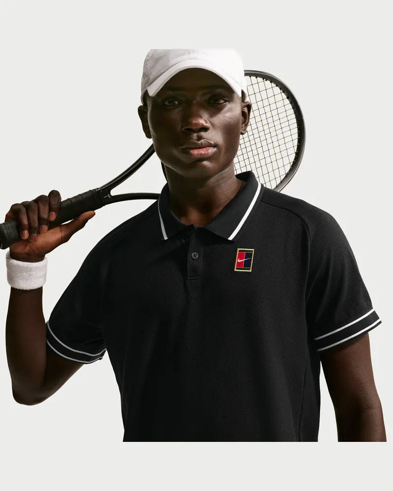 Nike Court Heritage Herren-Tennis-Poloshirt - Schwarz Schwarz