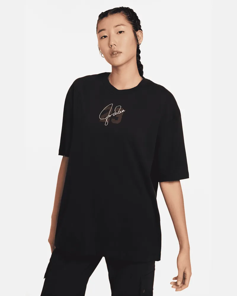 Jordan Essentials Kurzarm-T-Shirt mit Grafik für Damen - Schwarz Schwarz