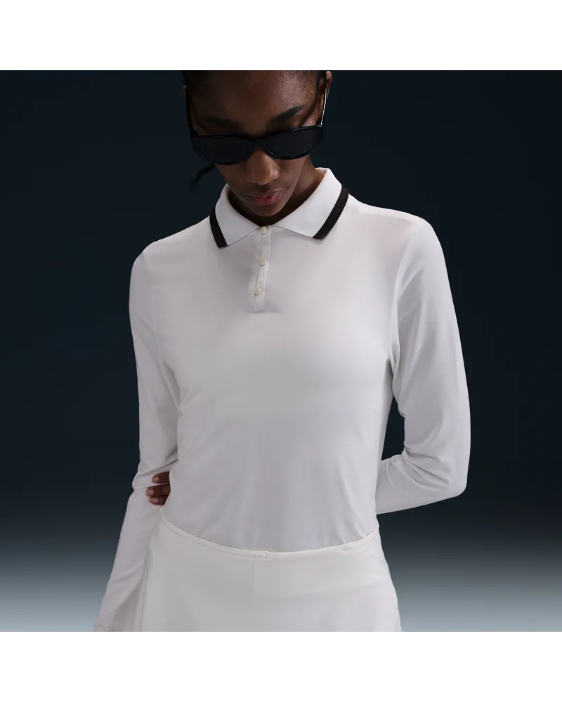 Nike Tour Longsleeve-Golf-Poloshirt mit Dri-FIT-Technologie und UV-Schutz (Damen) - Weiß Weiß