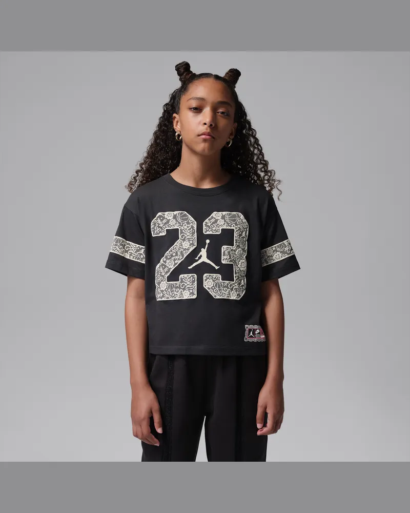 Jordan Floral Lace T-Shirt (ältere Kinder) - Schwarz Schwarz