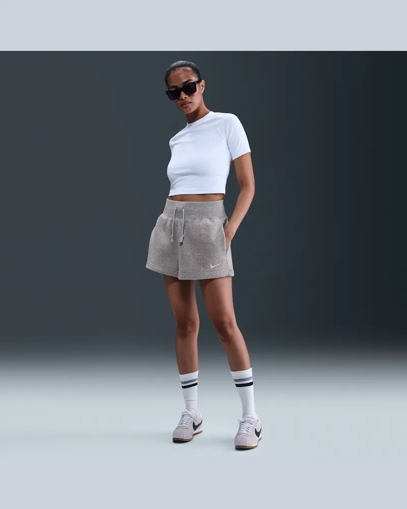 Nike Sportswear Phoenix Fleece Shorts mit lockerer Passform und hohem Taillenbund für Damen - Grau Grau