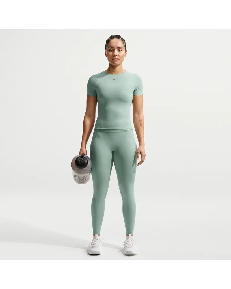 Nike Universa Leggings in voller Länge mit hohem Bund und ohne Frontnaht (Damen) - Grün Grün