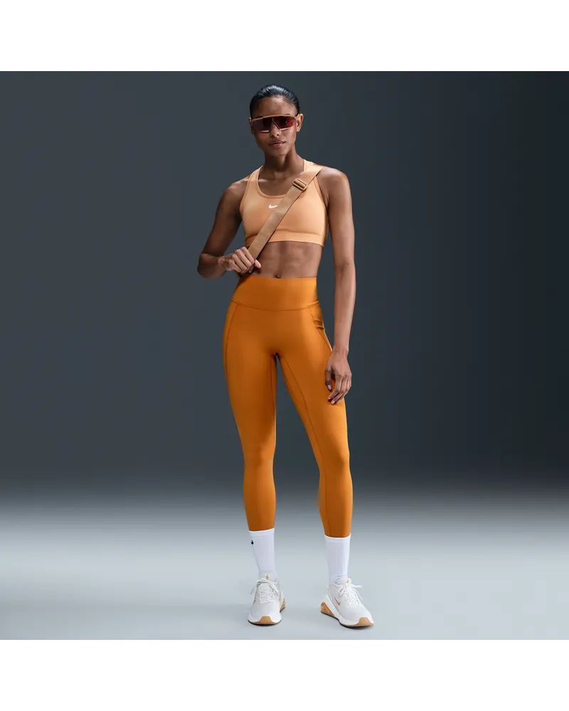 Nike Universa Leggings in voller Länge mit hohem Bund und ohne Frontnaht (Damen) - Orange Orange
