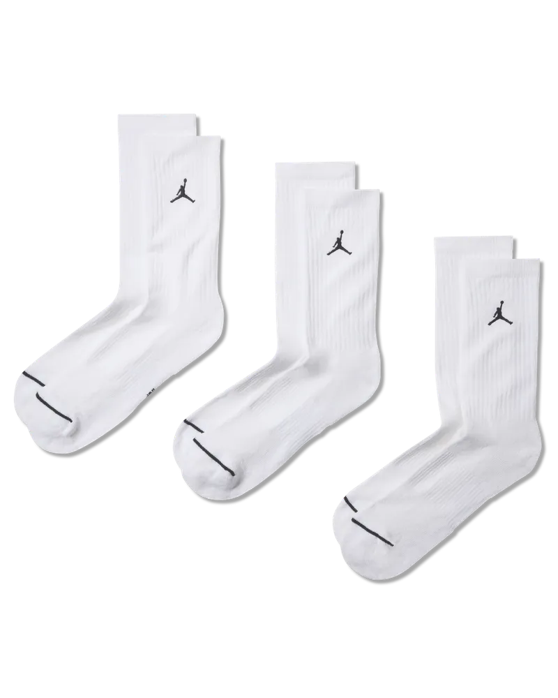 Jordan Crew-Socken für jeden Tag (3 Paar) - Weiß Weiß