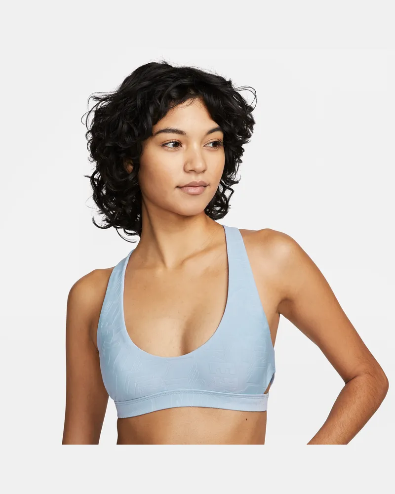 Nike Bikini-Schwimmoberteil mit Ausschnitt für Damen - Blau Blau