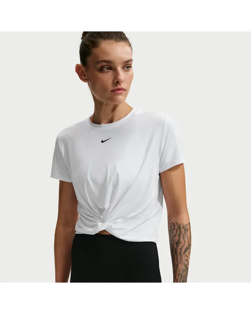 Nike One Classic Twist Kurzarmshirt mit Dri-FIT-Technologie (Damen) - Weiß Weiß