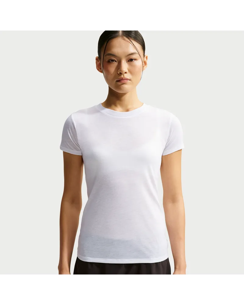 Nike SKIMS Performance Cotton Blend Kurzarm-Oberteil (Damen) - Weiß Weiß