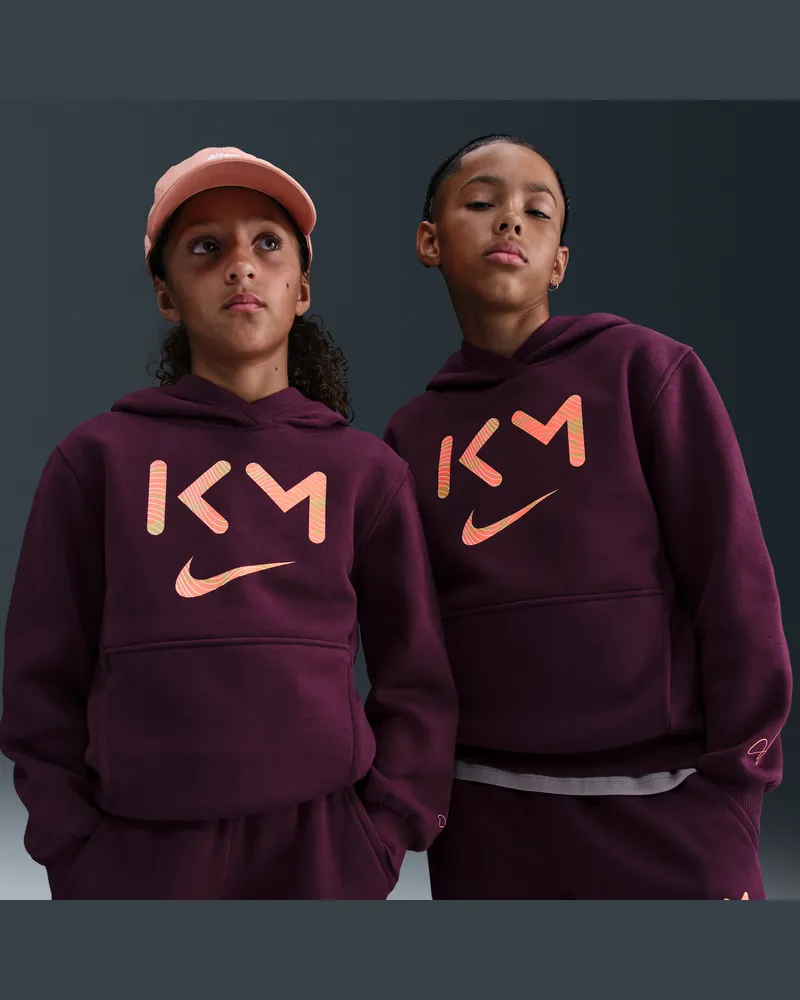 Nike Kylian Mbappé Club Fleece Fußball-Hoodie (ältere Kinder) - Rot Rot