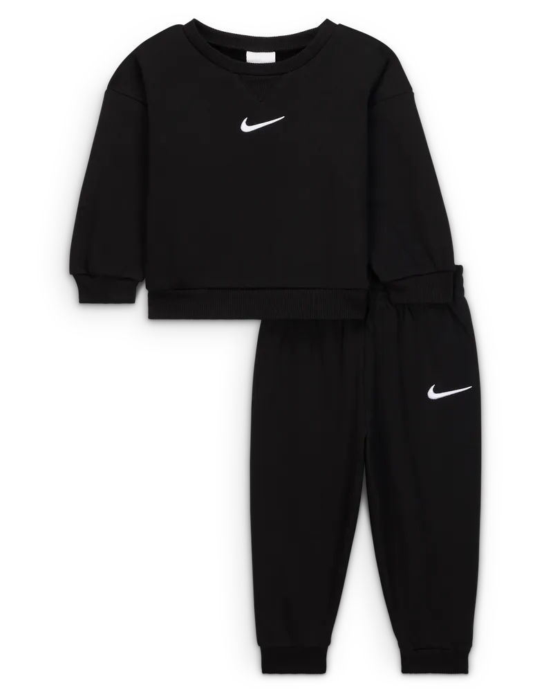Nike Essentials 2-teiliges Fleece-Rundhalsshirt-Set (Babys, 12–24 M) - Schwarz Schwarz
