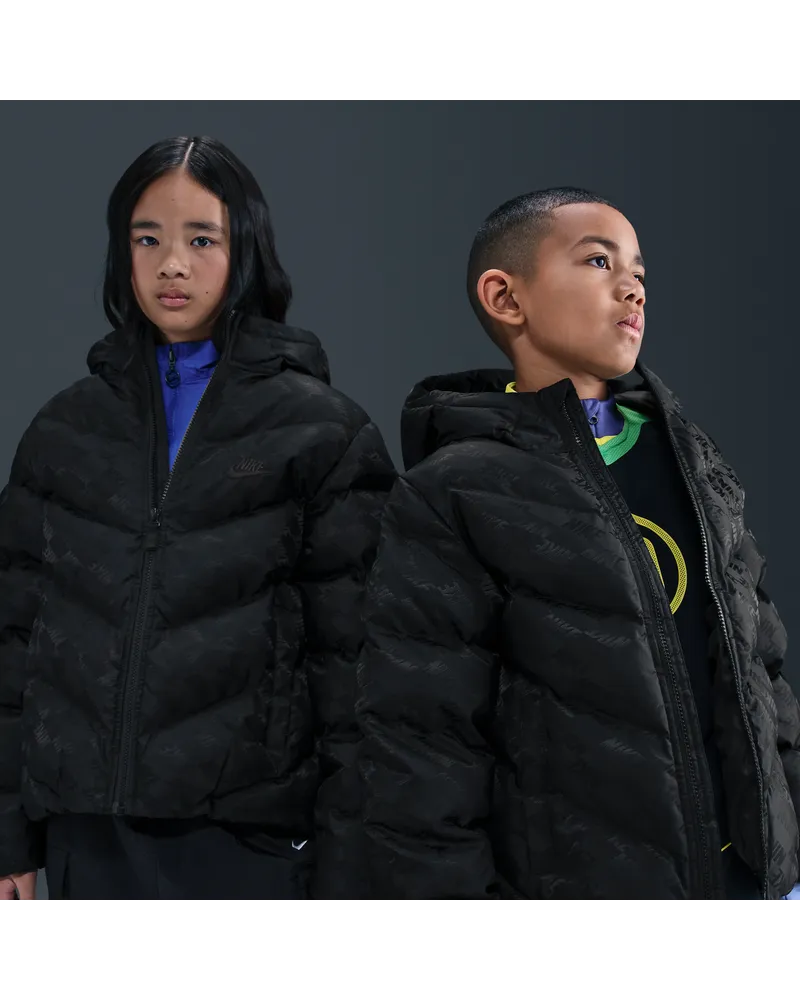 Nike Sportswear All Day Play Therma-FIT-Puffer-Jacke mit weiter Passform (ältere Kinder) - Schwarz Schwarz