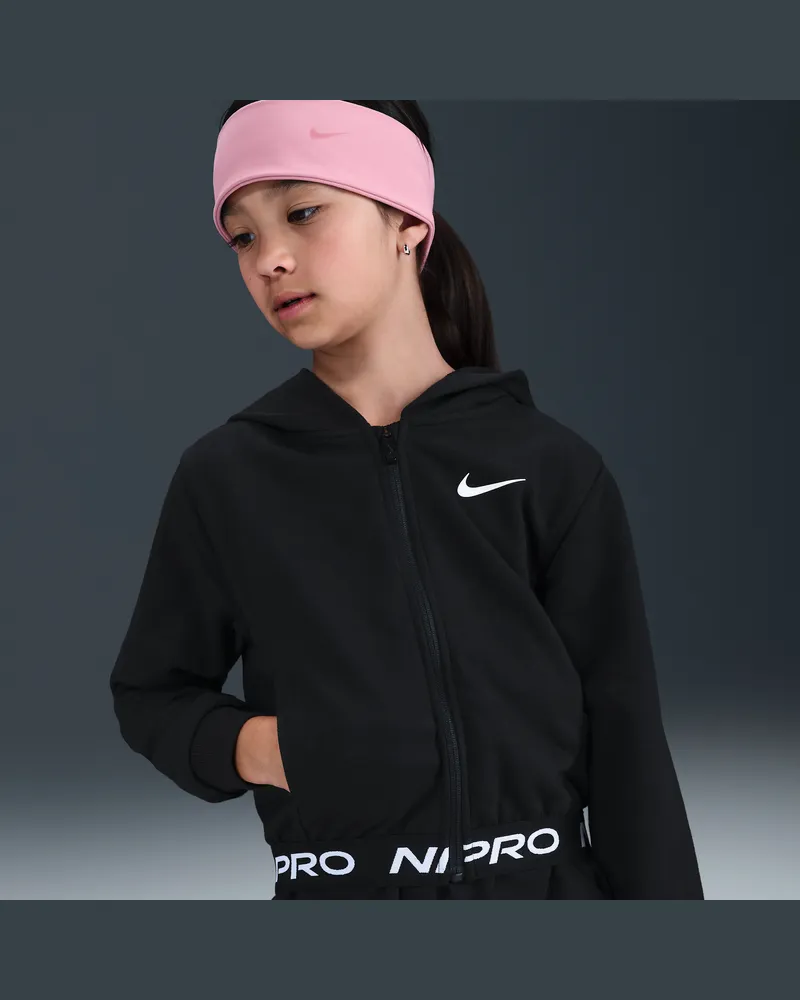 Nike Dri-FIT Essentials Pro Hoodie mit durchgehendem Reißverschluss (jüngere Kinder) - Schwarz Schwarz