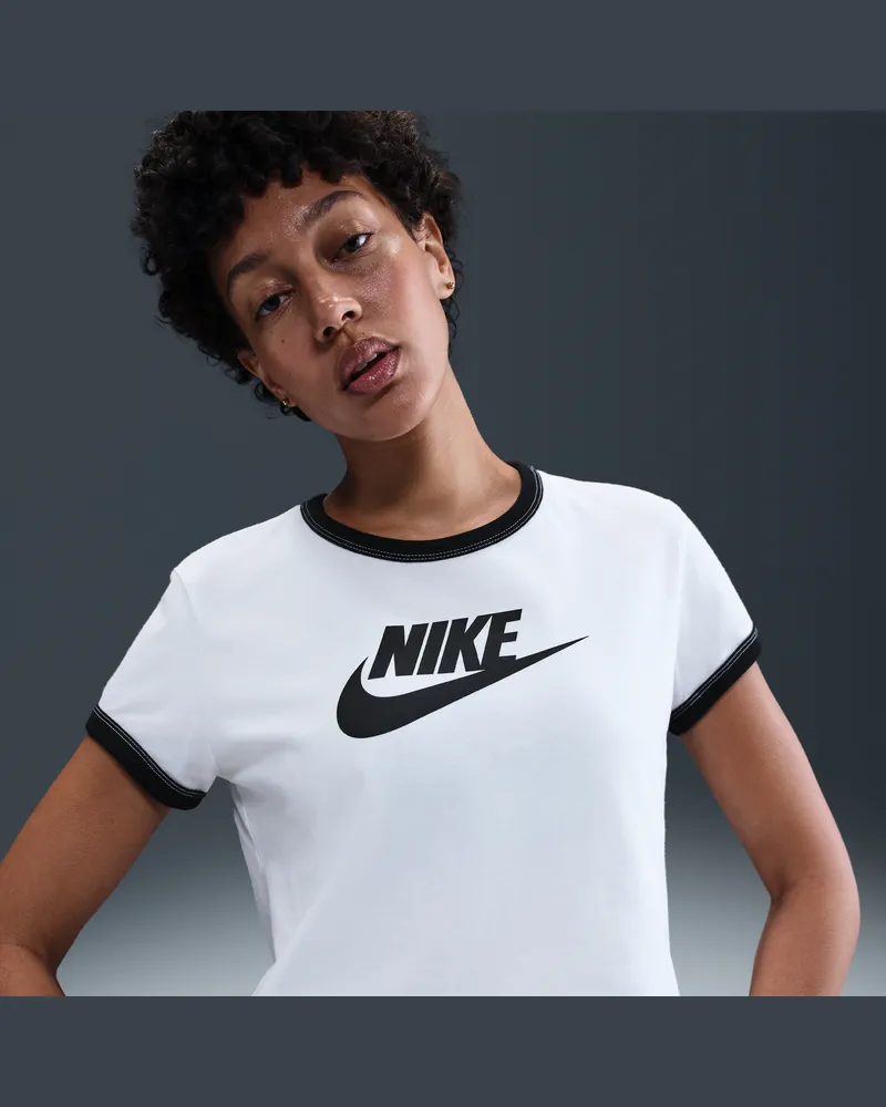 Nike Sportswear Ringer-T-Shirt mit Grafikprint (Damen) - Weiß Weiß