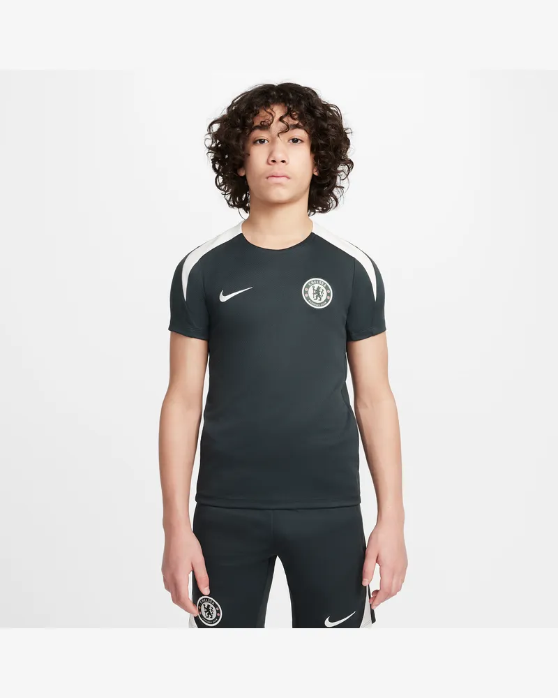 Nike FC Chelsea Strike  Dri-FIT Kurzarm-Fußballoberteil (ältere Kinder) - Grün Grün