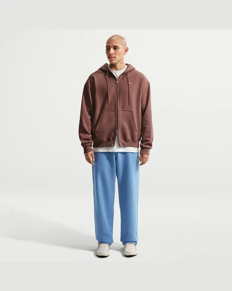 Nike Solo Swoosh Fleece-Hose mit offenem Saum (Herren) - Blau Blau