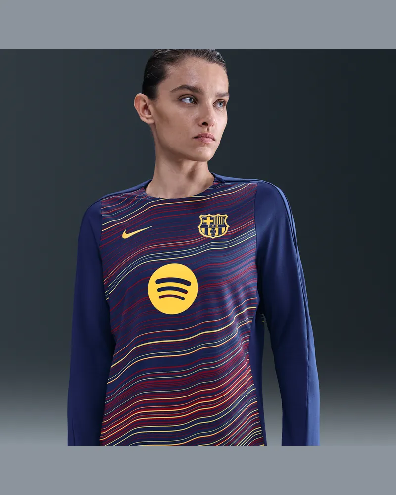 Nike FC Barcelona Strike Home  Pre-Match-Fußballoberteil mit Rundhalsausschnitt und Dri-FIT-Technologie (Damen) - Blau Blau