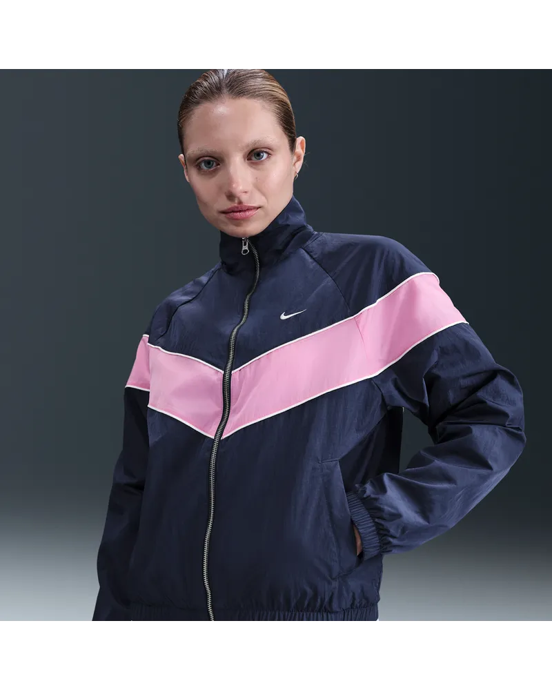 Nike Windrunner lockere UV-Webjacke mit durchgehendem Reißverschluss (Damen) - Blau Blau
