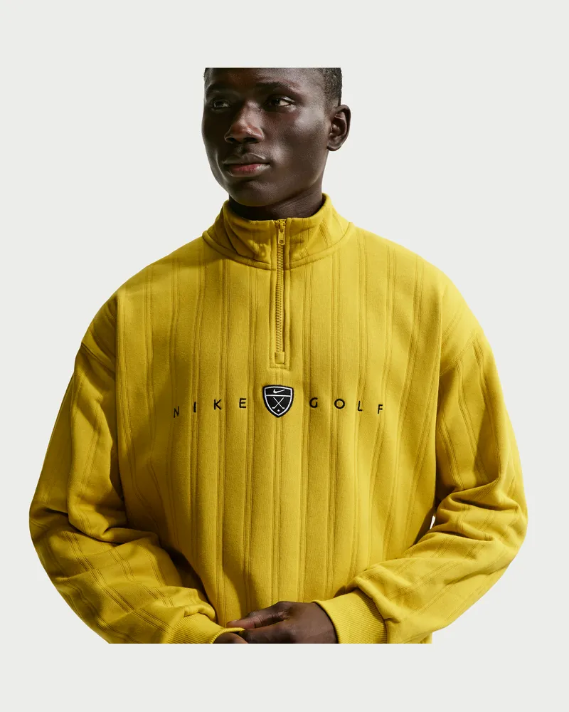 Nike Fairway Fresh Therma-FIT Oversize-Golfoberteil mit Halbreißverschluss für Herren - Gelb Gelb