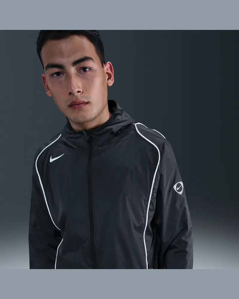 Nike Total 90 Repel-Fußballjacke mit durchgehendem Reißverschluss (Herren) - Schwarz Schwarz