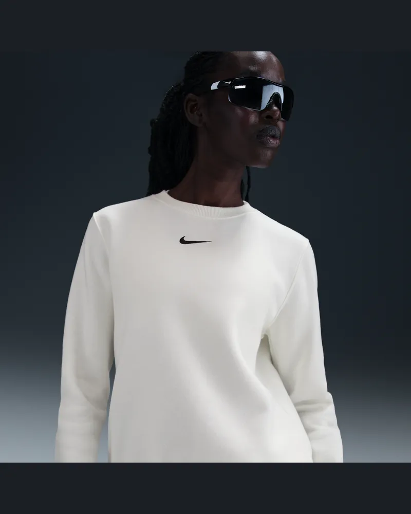 Nike Sportswear Phoenix Fleece Damen-Sweatshirt mit Rundhalsausschnitt - Weiß Weiß