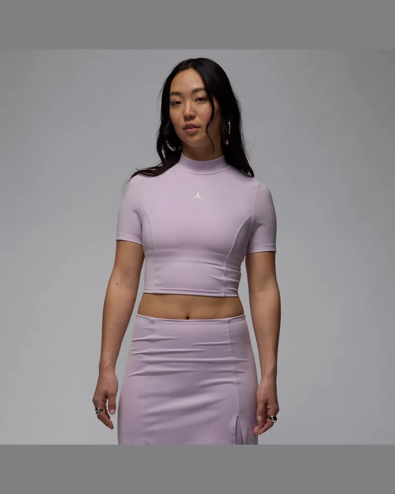 Jordan Kurzarmshirt aus Strickmaterial mit verkürztem Schnitt (Damen) - Lila Lila