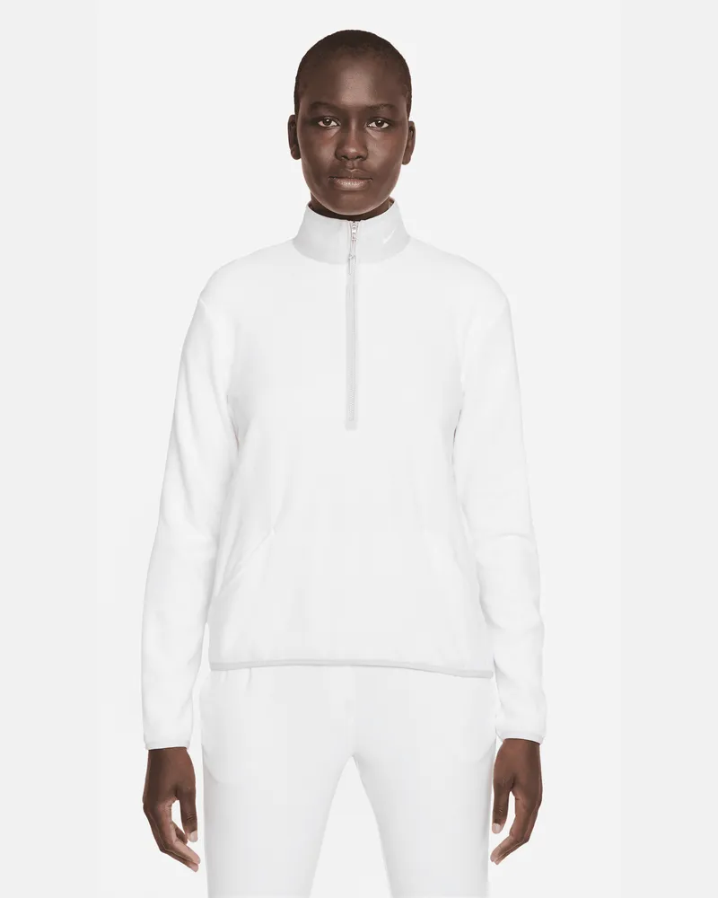 Nike Therma-FIT Victory Langarm-Golfoberteil mit Halbreißverschluss für Damen - Weiß Weiß