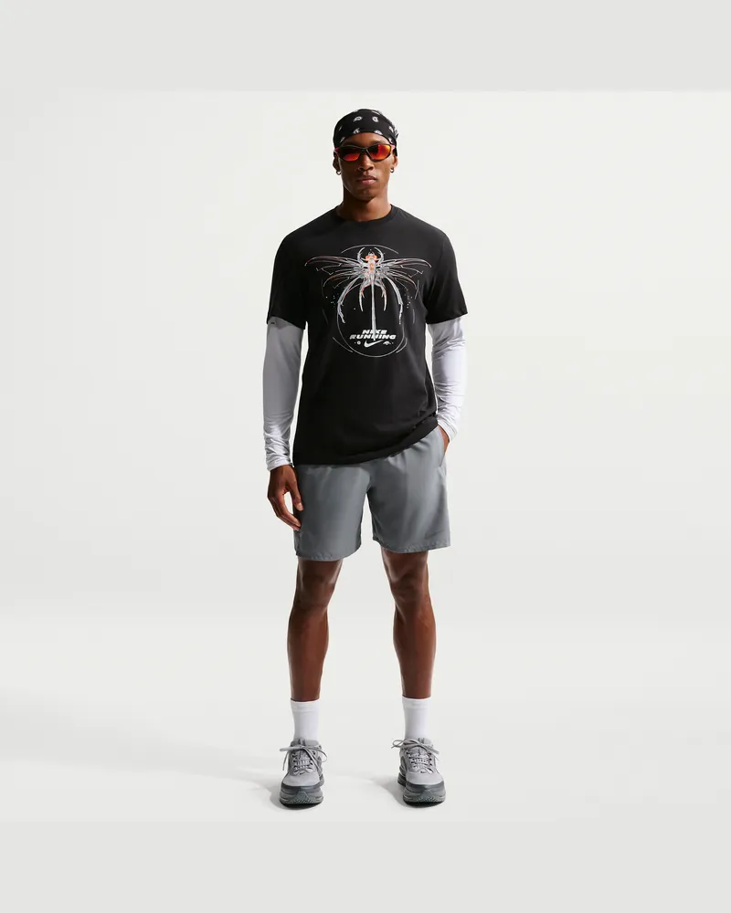 Nike Miler Dri-FIT-Laufshorts ohne Futter (Herren, ca. 18 cm) - Grau Grau