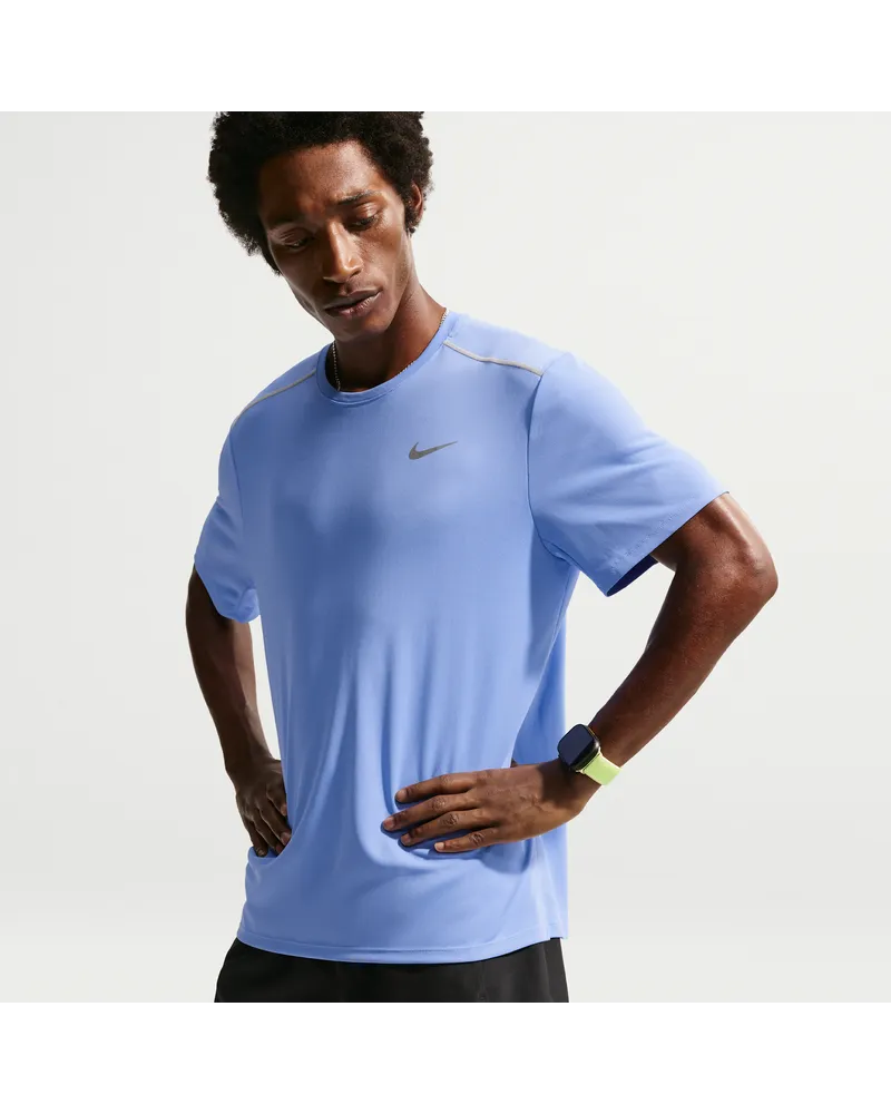 Nike Miler Dri-FIT Kurzarm-Laufoberteil mit UV-Schutz (Herren) - Blau Blau