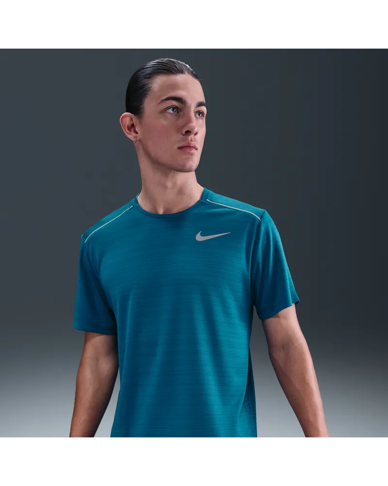 Nike Miler Kurzarm-Laufoberteil für Herren - Blau Blau
