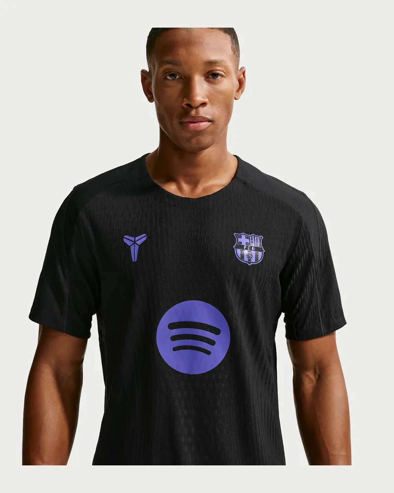 Nike FC Barcelona Strike Elite Away Kobe Dri-FIT-ADV-Fußball-Oberteil aus Strickmaterial mit kurzen Ärmeln (Herren) - Schwarz Schwarz