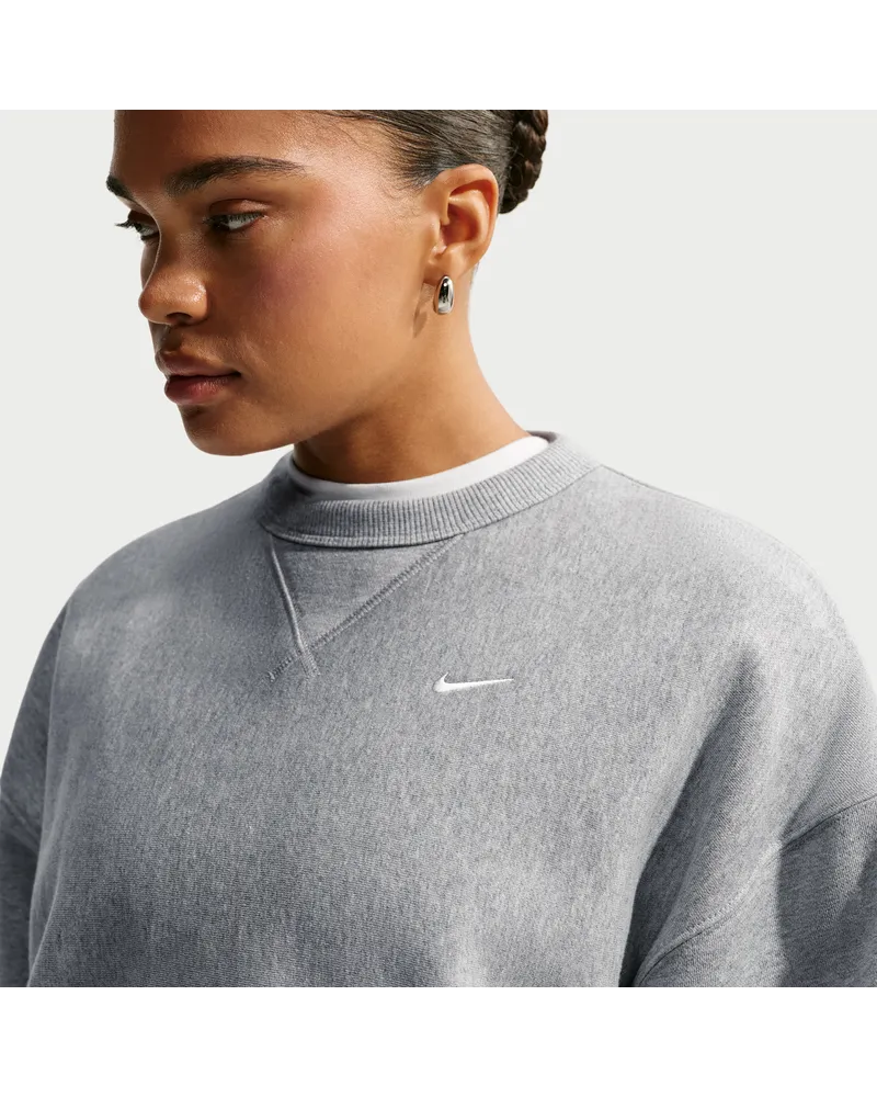 Nike Studio Fleece Heavyweight Oversize-Rundhalspullover (Damen) - Grau Grau