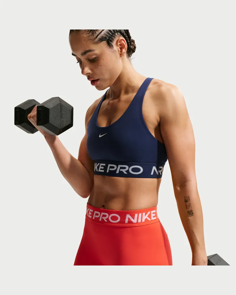Nike Pro 365 ungepolsterter Sport-BH mit leichtem Halt - Blau Blau
