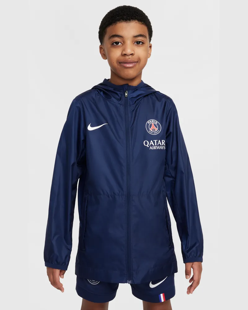 Nike Paris Saint-Germain Academy Pro  Fußball-Regenjacke mit Kapuze (ältere Kinder) - Blau Blau