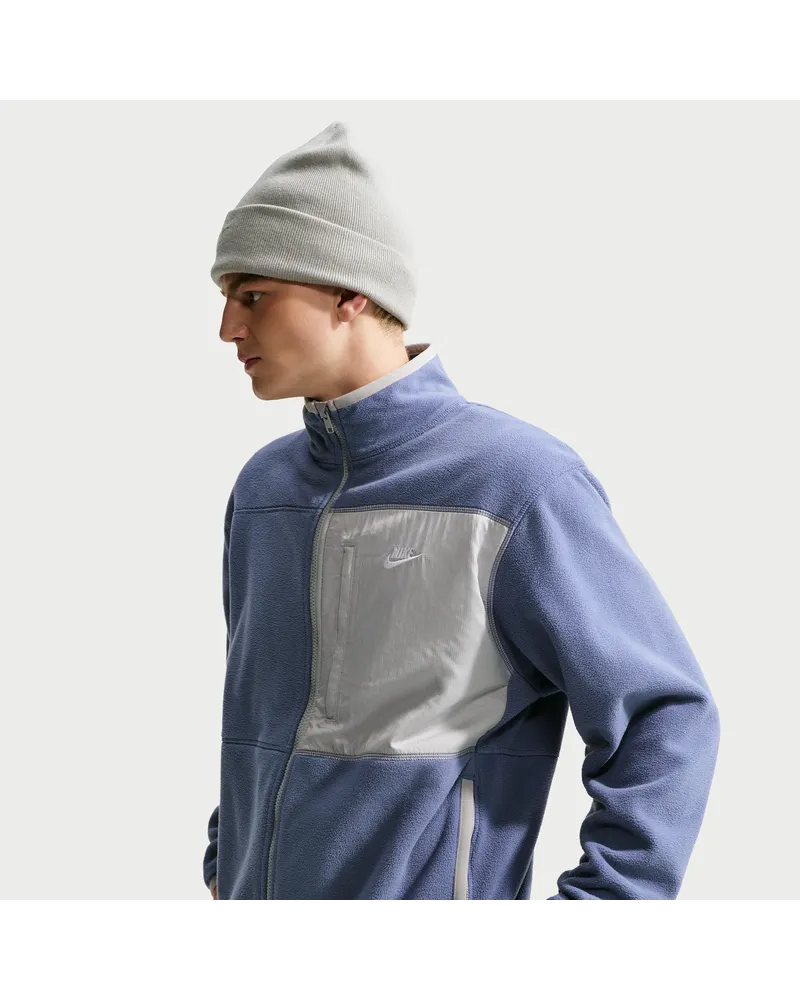 Nike Club Therma-FIT-Jacke mit durchgehendem Reißverschluss (Herren) - Blau Blau