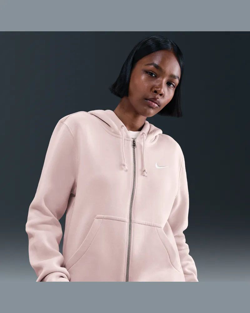 Nike Phoenix Oversize-Fleece-Hoodie mit durchgehendem Reißverschluss (Damen) - Pink Pink