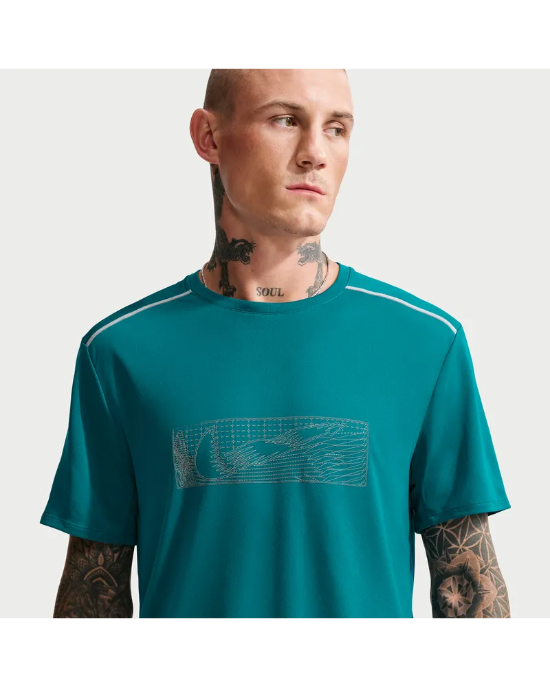 Nike Miler Dri-FIT wintertaugliches Laufoberteil mit UV-Schutz (Herren) - Blau Blau