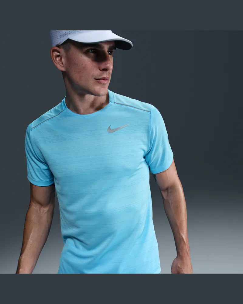 Nike Miler Kurzarm-Laufoberteil für Herren - Blau Blau