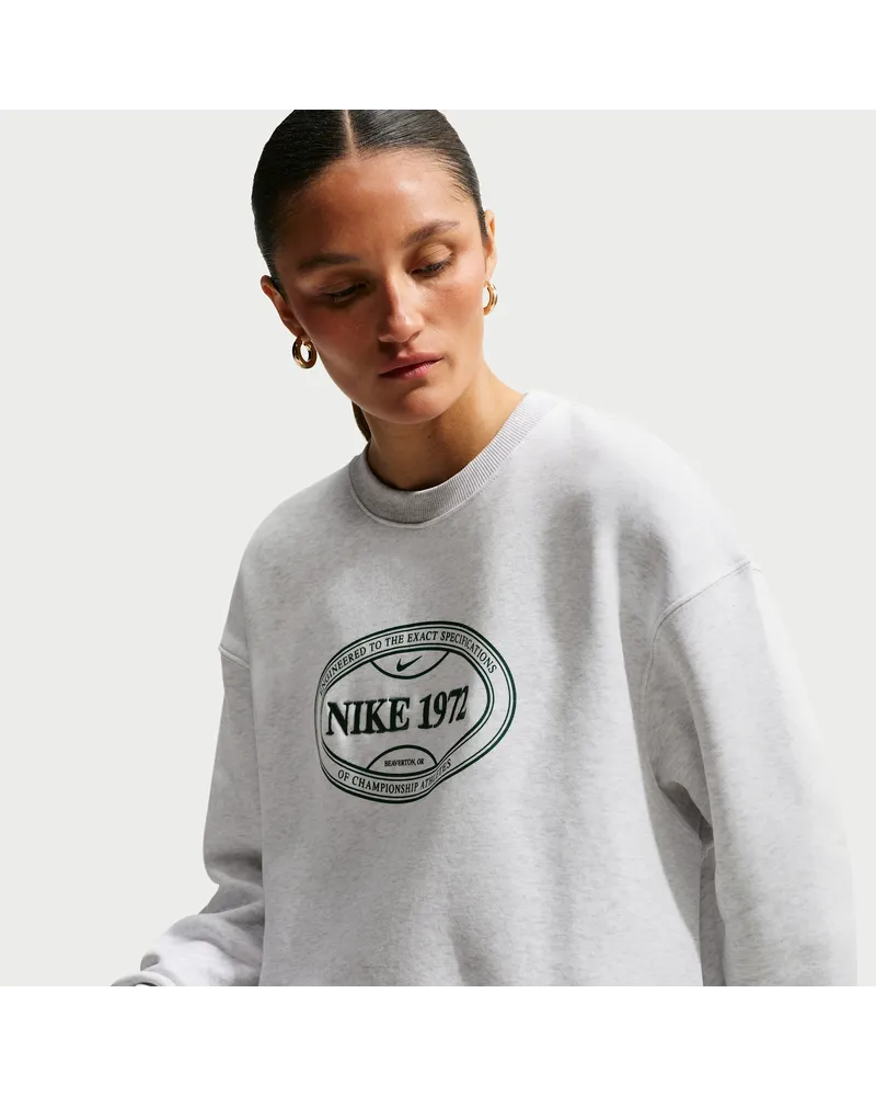 Nike Phoenix Fleece Oversize-Damen-Sweatshirt mit Rundhalsausschnitt - Braun Braun