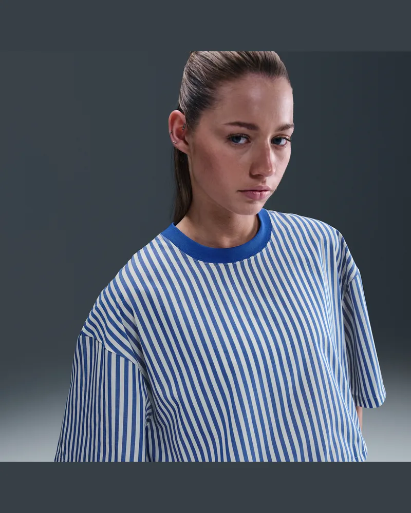 Nike Chill Poplin Lockeres Oberteil mit Streifen (Damen) - Blau Blau