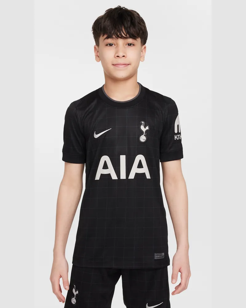 Nike Tottenham Hotspur 2025/26 Stadium Away  Replika-Fußballtrikot mit Dri-FIT-Technologie (ältere Kinder) - Schwarz Schwarz