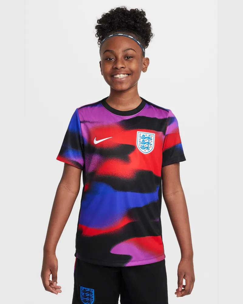 Nike England Academy Pro  Dri-FIT kurzärmeliges Pre-Match-Fußballoberteil für ältere Kinder - Blau Blau