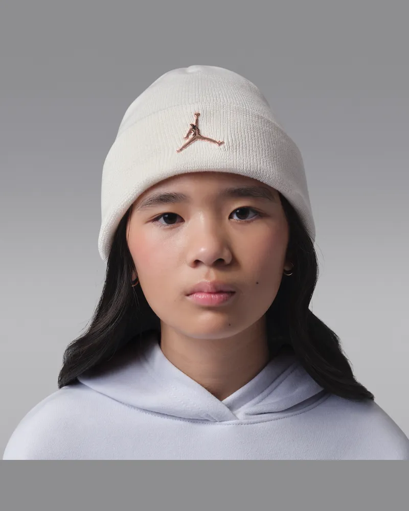 Jordan Beanie mit Bündchen - Weiß Weiß