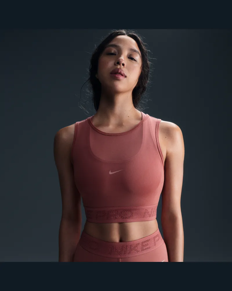 Nike Pro Mesh-Tanktop für Damen - Pink Pink