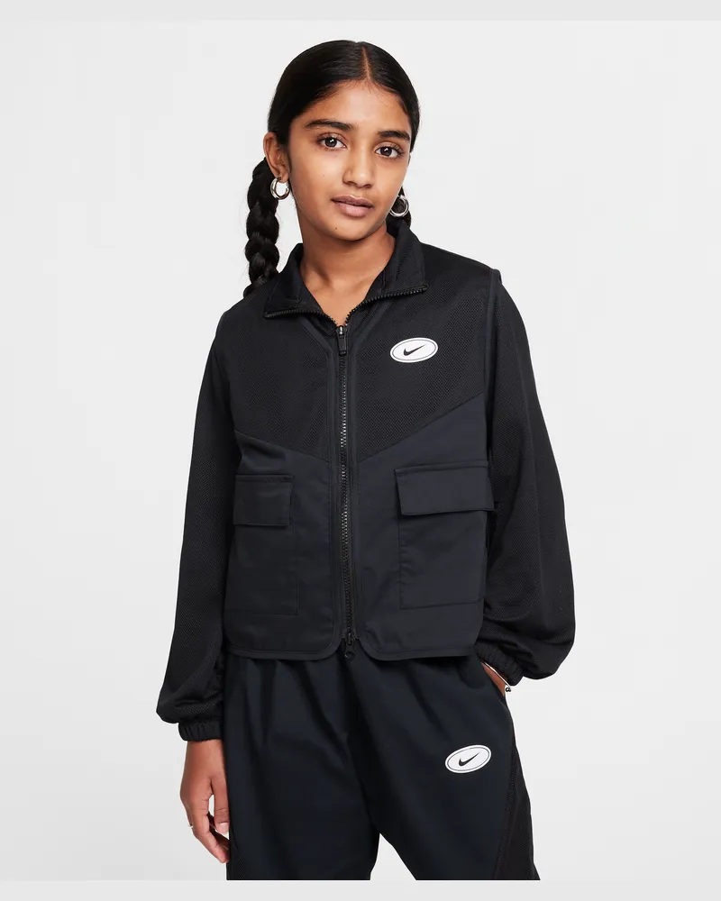 Nike Sportswear Jacke für Mädchen - Schwarz Schwarz